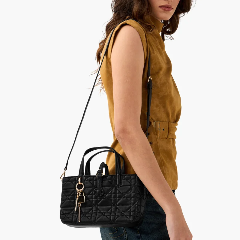 ساشا Quilted Black Crossbody Bag for Women